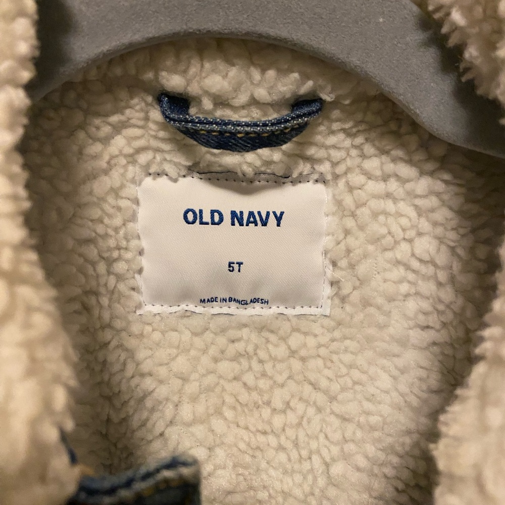 Old Navy Kids Blue Denim Jacket with Soft White Lining - Picture 3 of 4